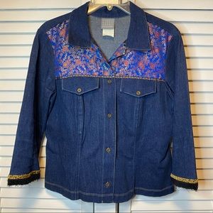 RABBIT RABBIT RABBIT DENIM AND JACQUARD JACKET